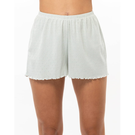Pyjama short en coton Matcha kaki | Le Chat
