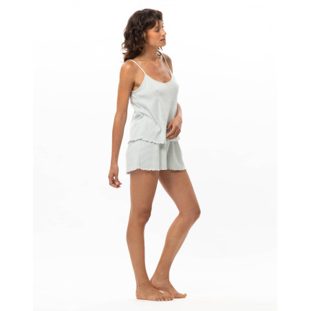 Cotton Short Pyjamas MATCHA | Le Chat