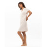 Chemise de nuit en coton MATCHA Beige/Blanc