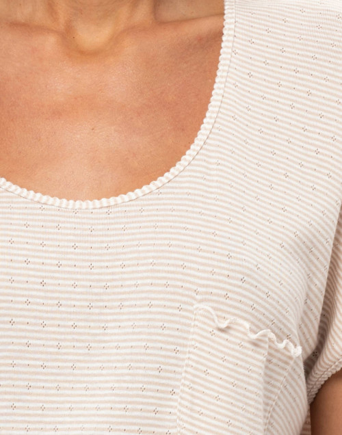 Cotton nightdress MATCHA Beige/White