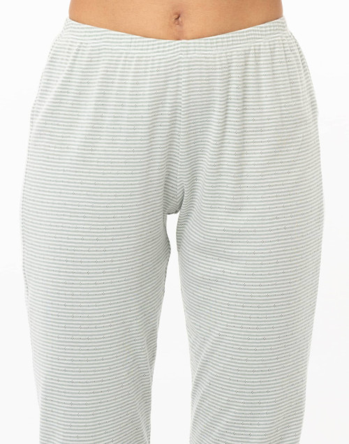Cotton pyjamas MATCHA Kaki/White