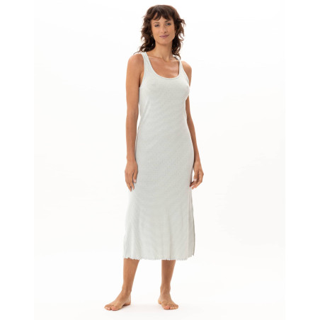 Long Cotton Nightdress MATCHA Khaki | Le Chat
