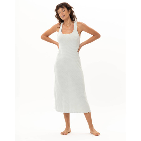 Chemise de nuit longue en coton MATCHA | Le Chat
