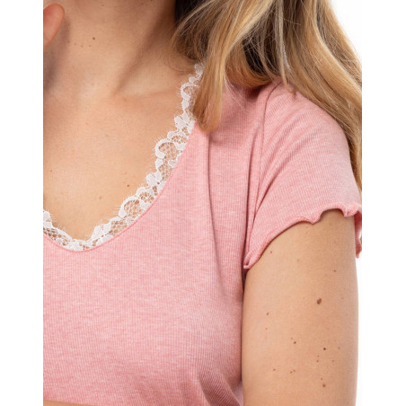 Ensemble homewear en viscose et coton MELBA Fraise
