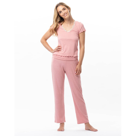 Homewear set in viscose and cotton MELBA Strawberry