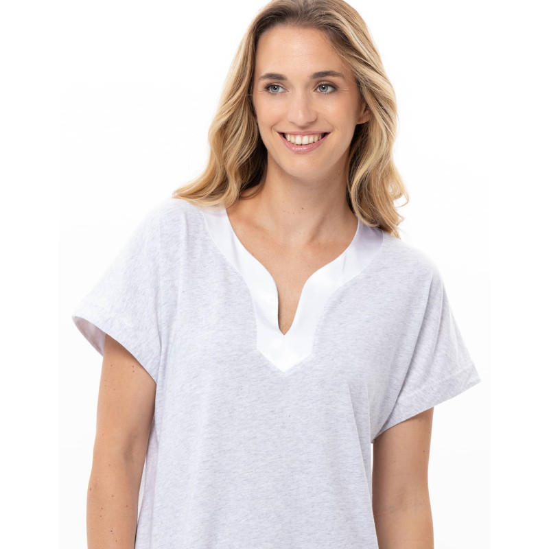 Chemise de nuit longue en coton-modal MILY | Le Chat