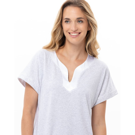 Chemise de nuit longue en coton-modal MILY | Le Chat