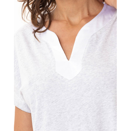 Pyjama en coton-modal MILY avec finitions satinées | Le Chat