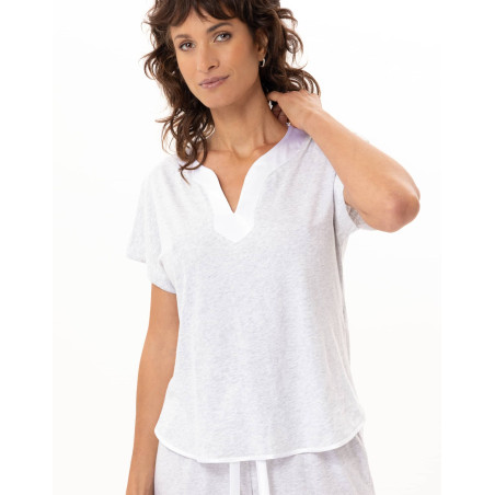 Pyjama en coton-modal MILY avec finitions satinées | Le Chat