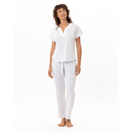 Pyjama en coton-modal MILY avec finitions satinées | Le Chat