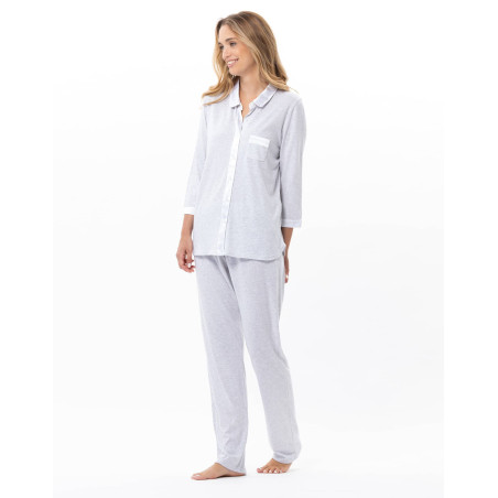 Pyjama boutonné coton-modal MILY | Le Chat
