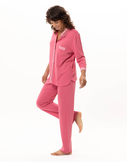 Pyjama boutonné coton-modal MILY Fraise | Le Chat