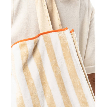 Terry-cloth bag TRANSAT White / Beige| Le Chat