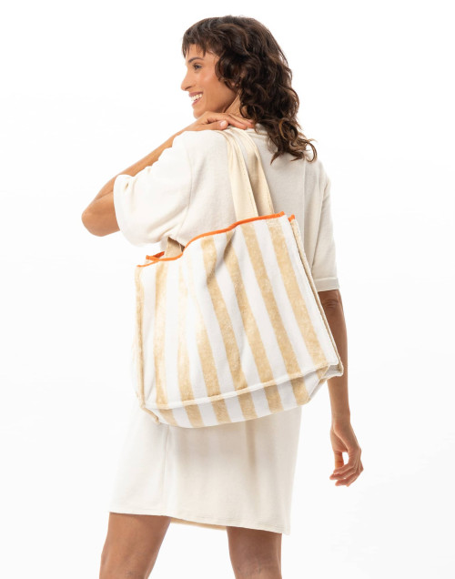 Trousse TRANSAT en bouclette éponge blanc beige | Le Chat