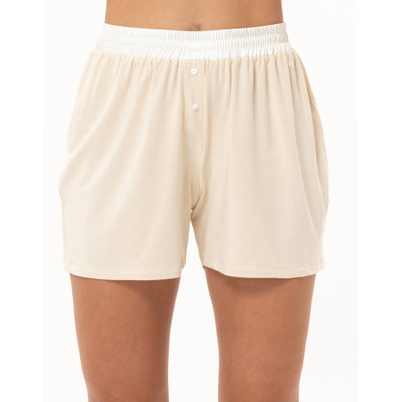 Pyjama short en modal NINA aux finitions dentelle | Le Chat