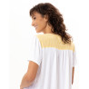 Chemise de nuit en coton modal PATIO Jaune/Blanc