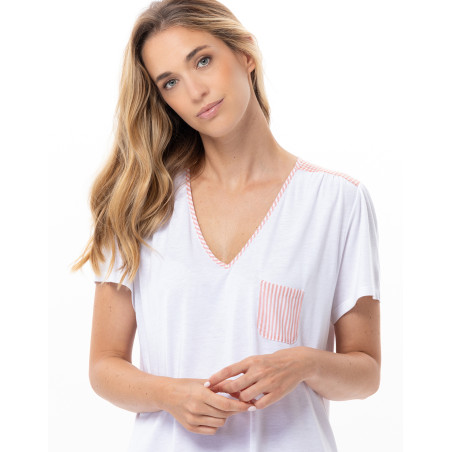 Cotton Nightdress PATIO Coral | Le Chat