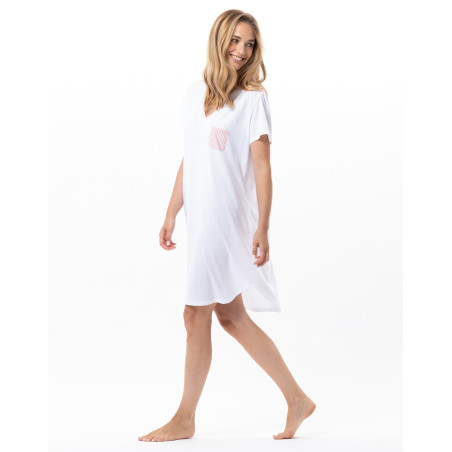Cotton Nightdress PATIO Coral | Le Chat