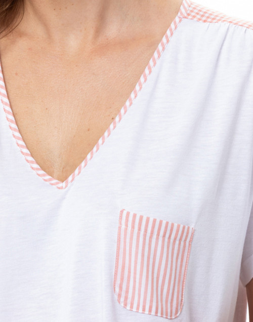 Modal cotton nightdress PATIO Coral/White