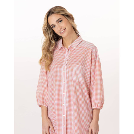 Cotton Shirt PATIO Coral | Le Chat