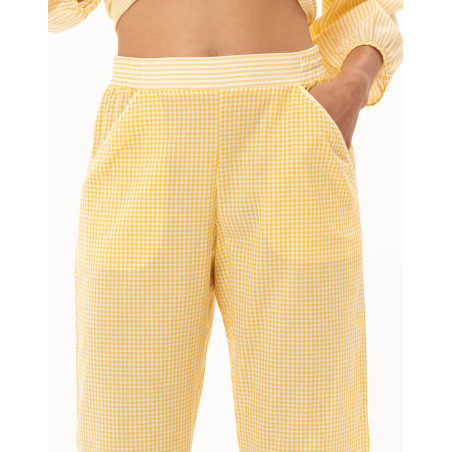 Cotton Pyjamas PATIO Yellow/White | Le Chat