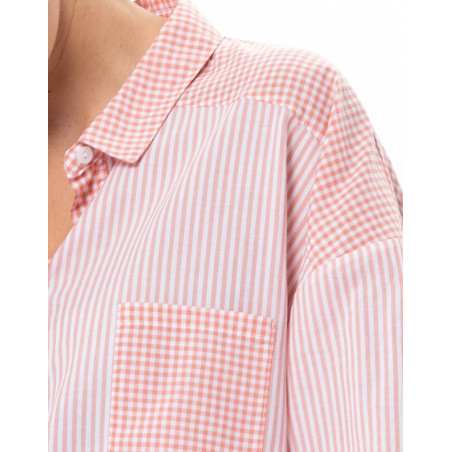 Cotton Pyjamas PATIO Coral/White | Le Chat