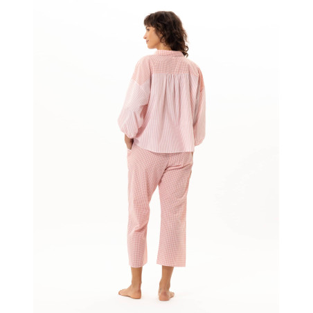 Cotton Pyjamas PATIO Coral/White | Le Chat