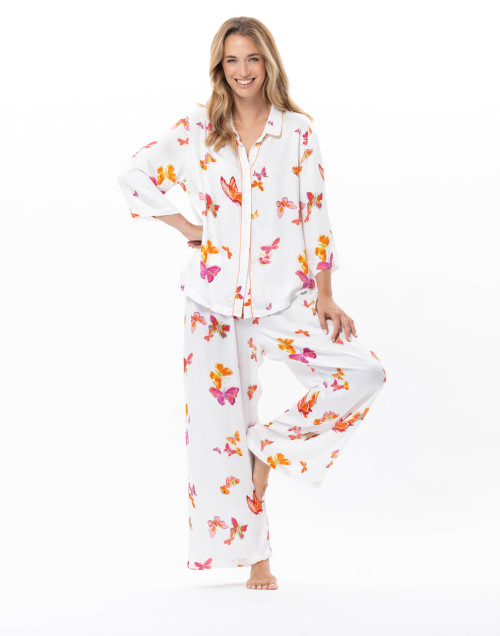 Pyjama boutonné en viscose...