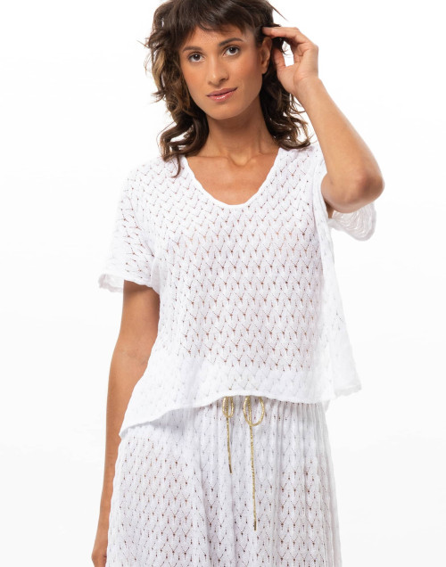 Mesh Knit Tee-Shirt in Cotton PAILLETTE | Le Chat