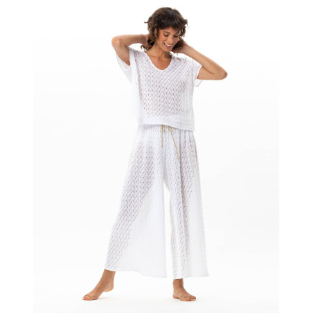 Mesh Knit Tee-Shirt in Cotton PAILLETTE | Le Chat