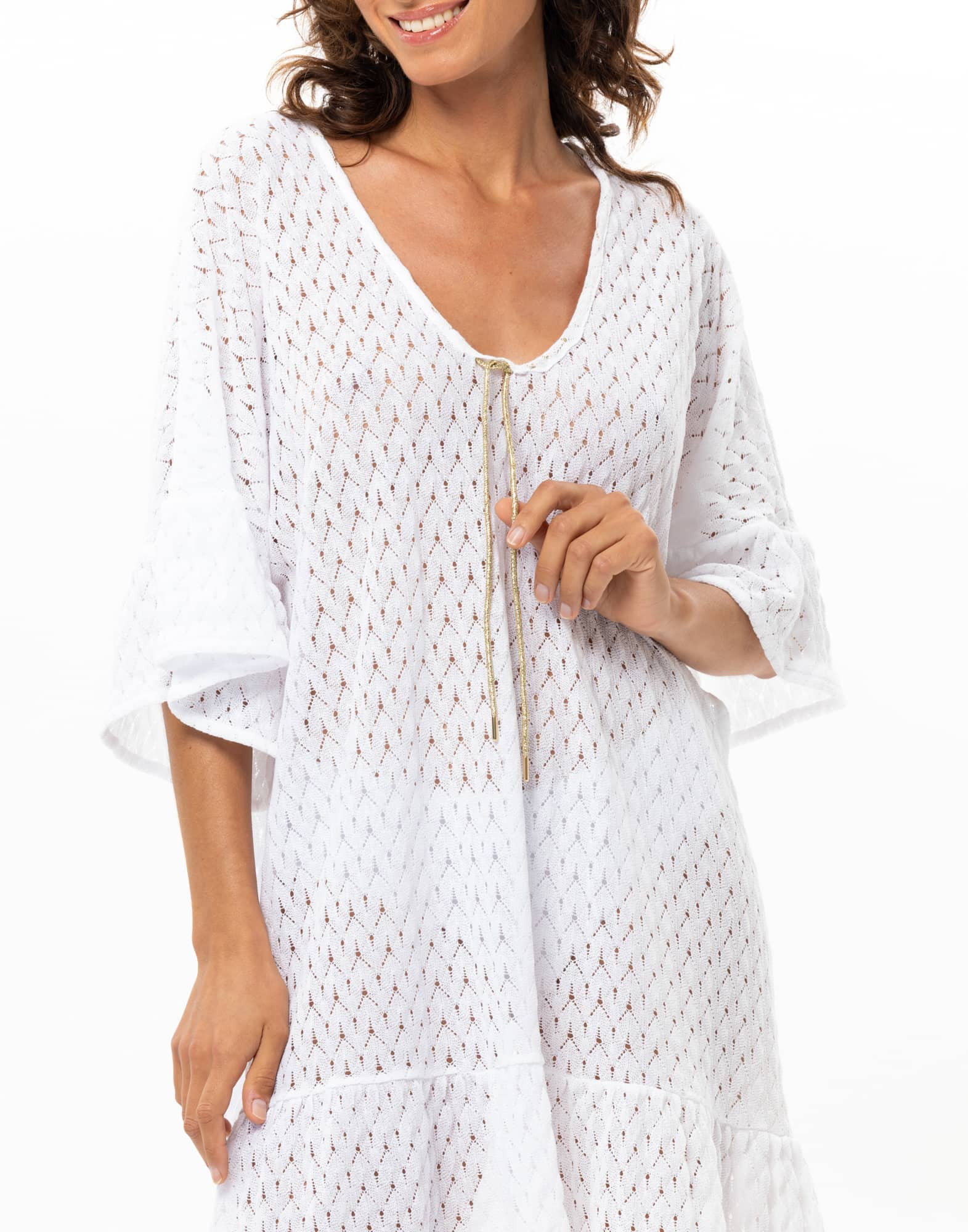 Mesh Knit Kaftan in Cotton PAILLETTE | Le Chat