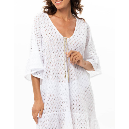 Kaftan maille ajourée PAILLETTE | Le Chat