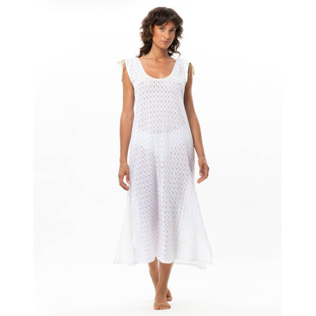 Robe longue maille ajourée PAILLETTE | Le Chat