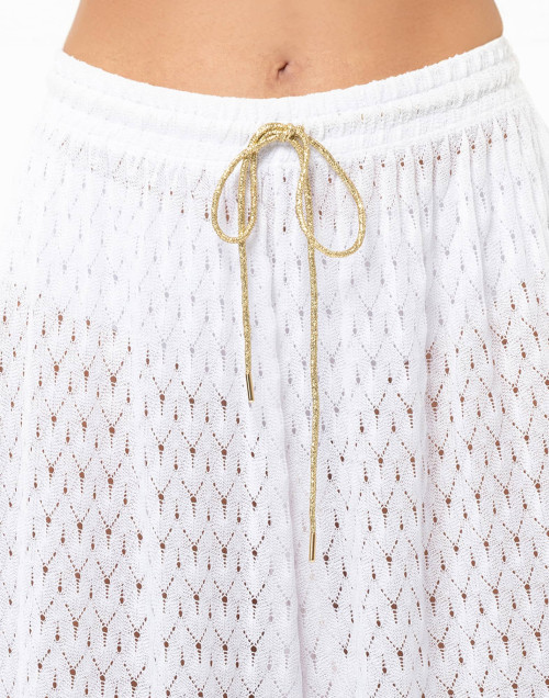 Mesh knit trousers PAILLETTE White