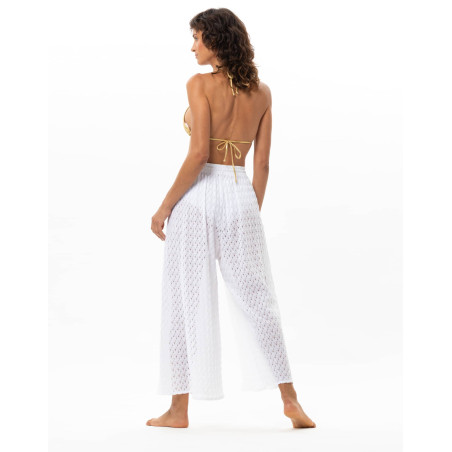 Mesh Knit Trousers PAILLETTE White | Le Chat