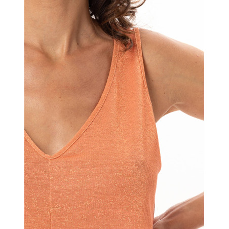 Lurex Knit Jumpsuit COCO Apricot | Le Chat