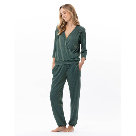 Lurex knit loungewear set COCO Kaki | Le Chat