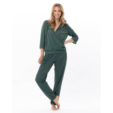 Lurex knit loungewear set COCO Kaki | Le Chat