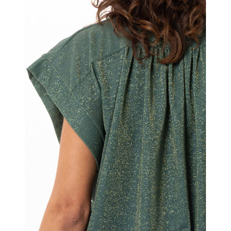 Lurex knit tee-shirt COCO Kaki