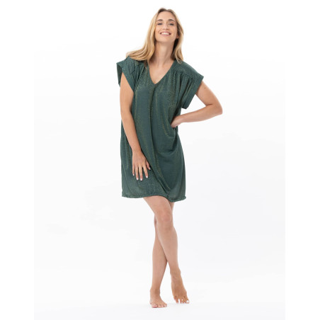 Kaftan COCO en maille lurex kaki | Le Chat