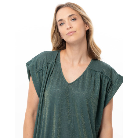 Lurex Knit Kaftan COCO Khaki | Le Chat