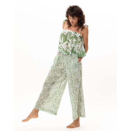 Cotton Voile Top BRONZETTE Foliage | Le Chat