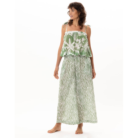 Cotton Voile Top BRONZETTE Foliage | Le Chat