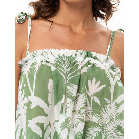 Cotton Voile Top BRONZETTE Foliage | Le Chat