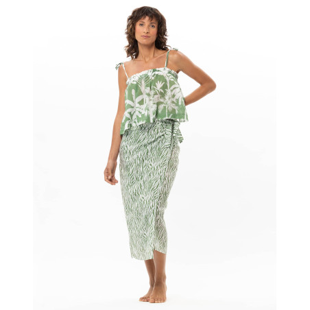 Cotton Voile Top BRONZETTE Foliage | Le Chat