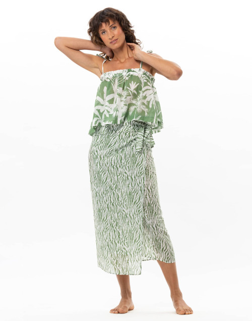 Cotton Voile Top BRONZETTE Foliage | Le Chat