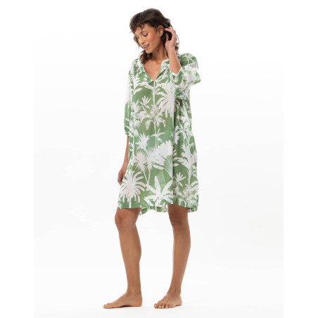 Cotton Voile Kaftan BRONZETTE Zebra | Le Chat