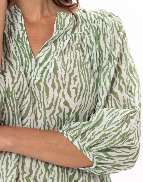 Cotton voile kaftan BRONZETTE Foliage