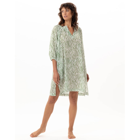 Cotton Voile Kaftan BRONZETTE Foliage | Le Chat