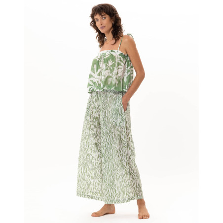 Cotton Voile Trousers BRONZETTE Zebra | Le Chat